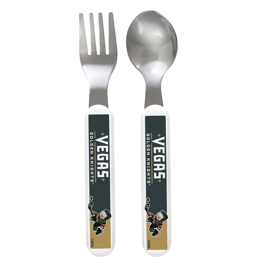 Las Vegas Golden Knights Baby Fork and Spoon Set BPA-Free Ergonomic Design Image 1