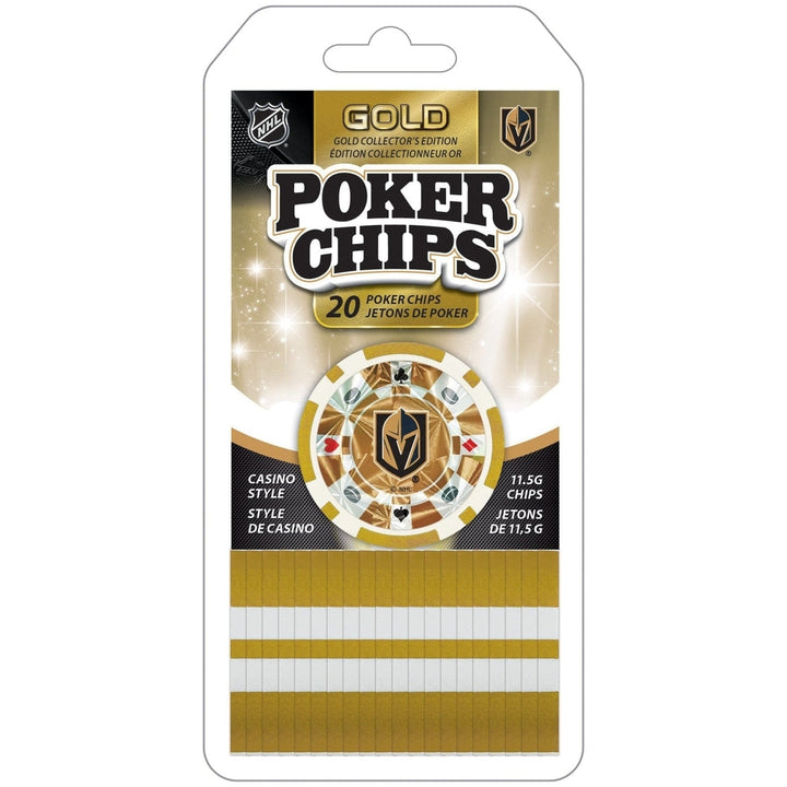 Las Vegas Golden Knights 20 Piece Poker Chips Gold Collector Edition Set Image 1