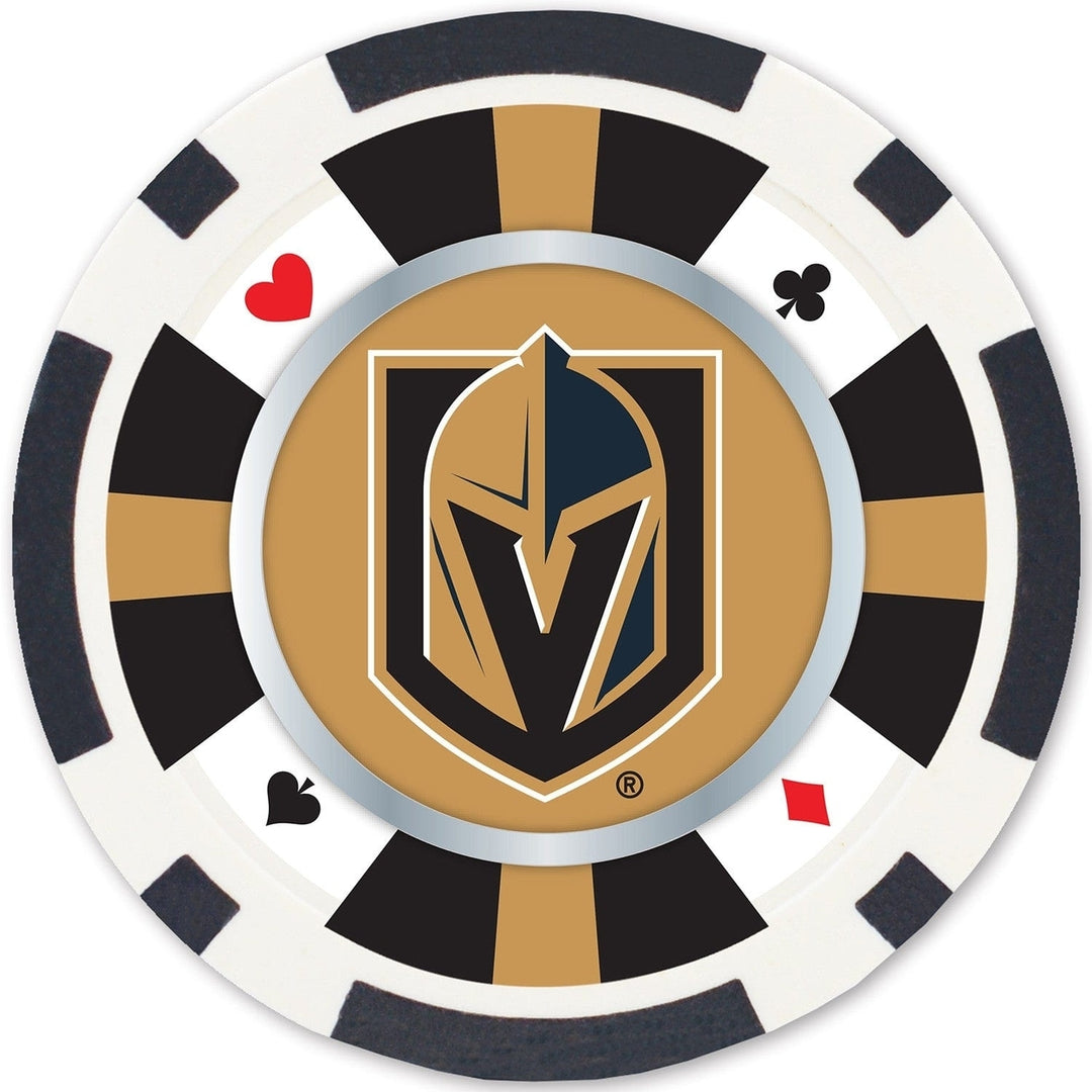 Las Vegas Golden Knights Poker Chips 100 Piece Casino Style Black Tray Image 3