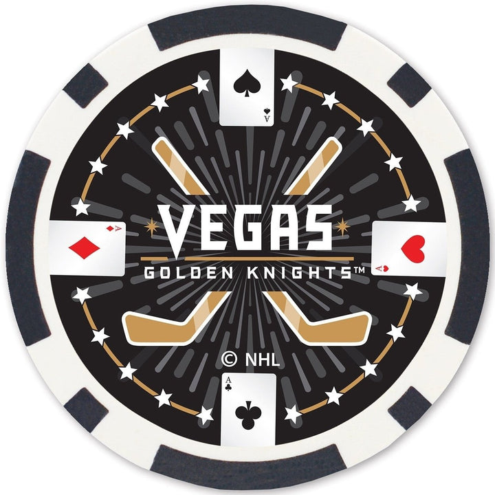 Las Vegas Golden Knights Poker Chips 100 Piece Casino Style Black Tray Image 4