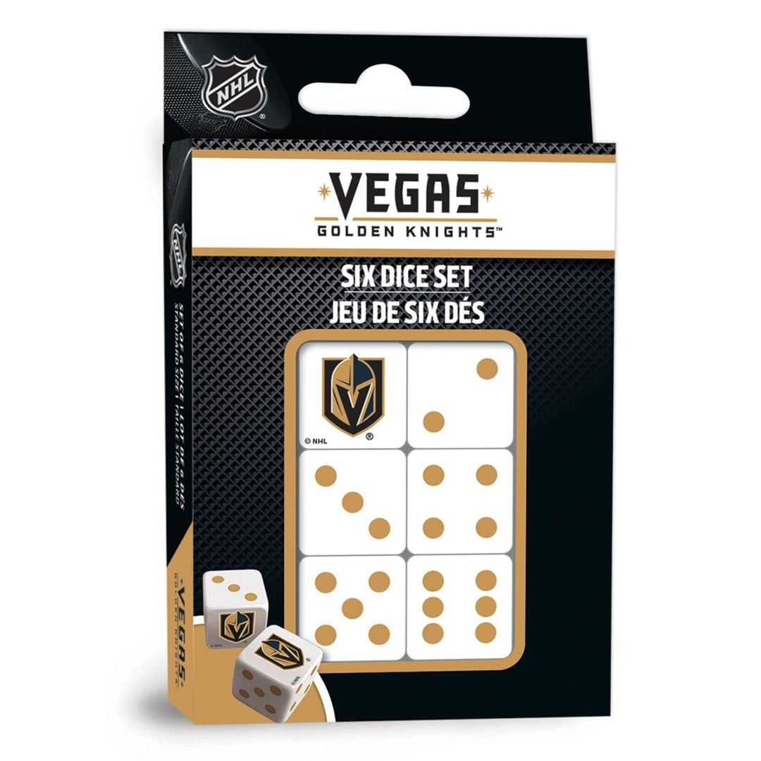 Las Vegas Golden Knights Dice Set 6-Piece Officially Licensed Gaming Dice 16mm Image 1