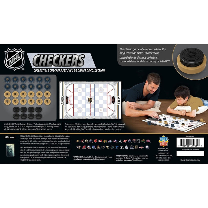 Las Vegas Golden Knights Checkers Board Game Officially Licensed NHL 13x21 Inches Image 3