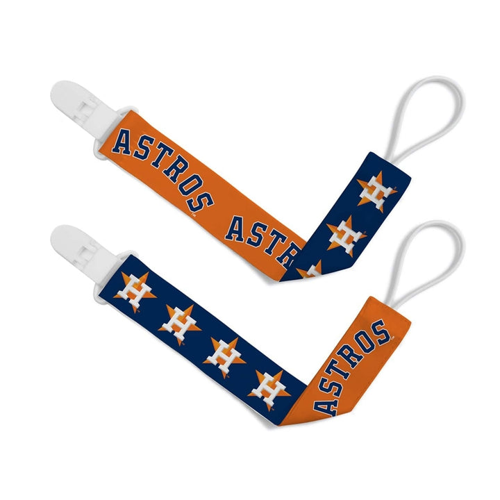 Houston Astros Pacifier Clip 2-Pack MLB Officially Licensed BabyFanatic Clips Image 1