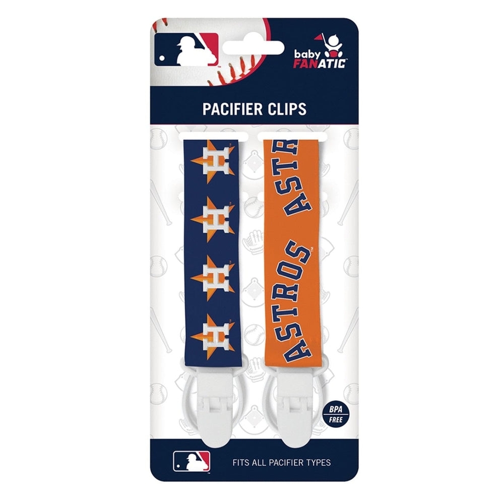 Houston Astros Pacifier Clip 2-Pack MLB Officially Licensed BabyFanatic Clips Image 2