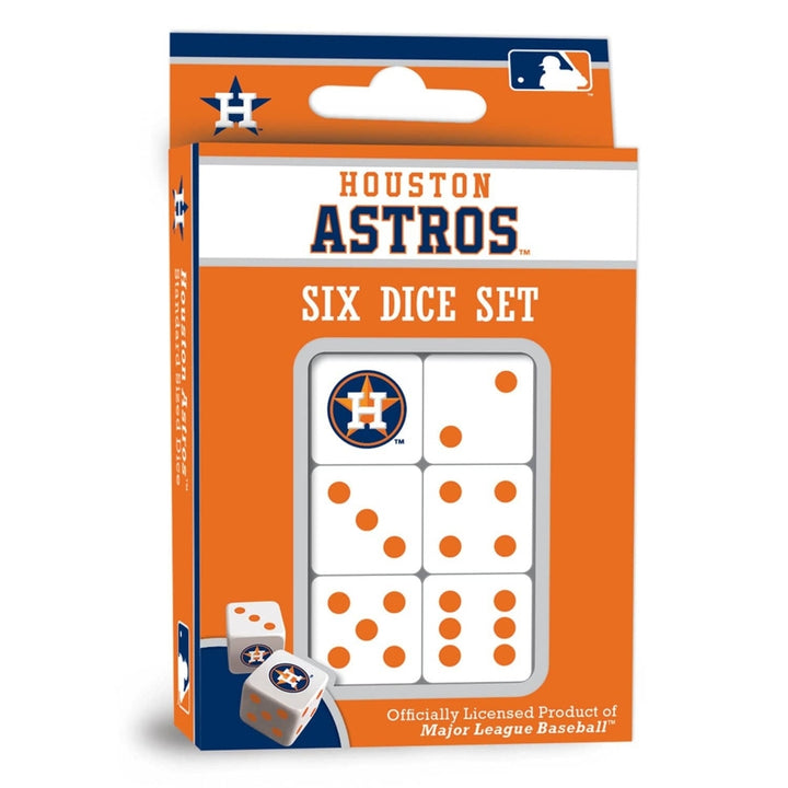 Houston Astros Dice Set 6-Piece D6 Gaming Dice Officially Licensed Team Colors Image 1