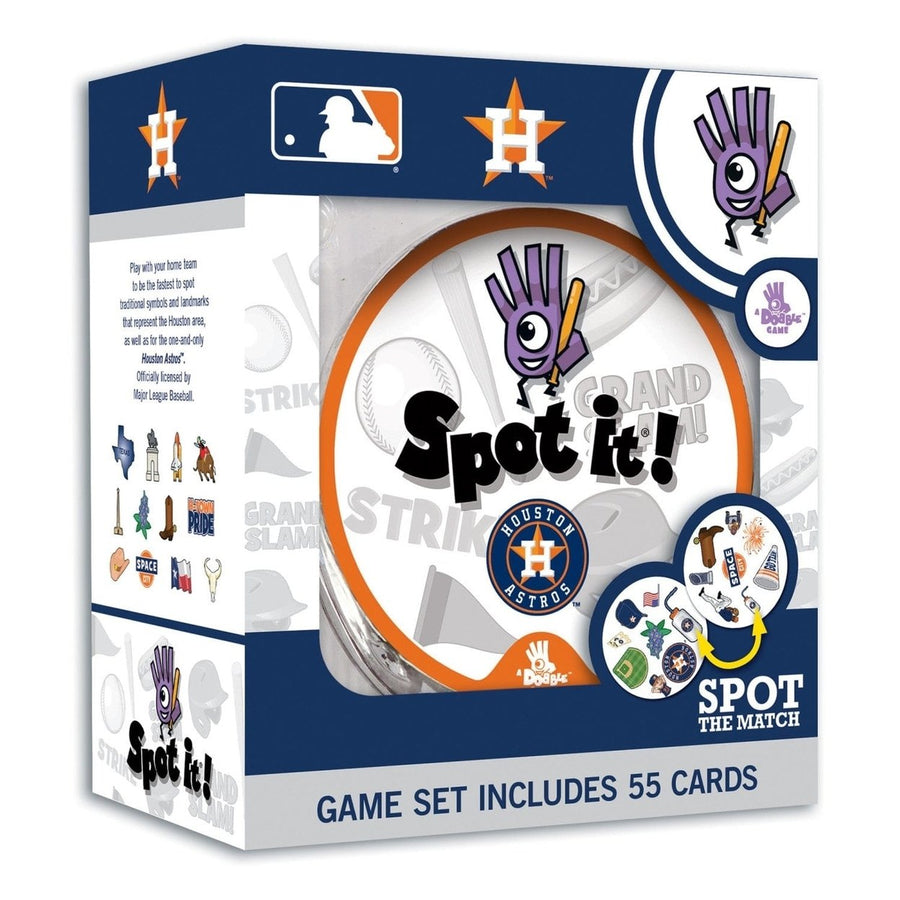 Houston Astros Spot It Card Game MLB Edition 55 Cards Family Fun Ages 7+ Image 1