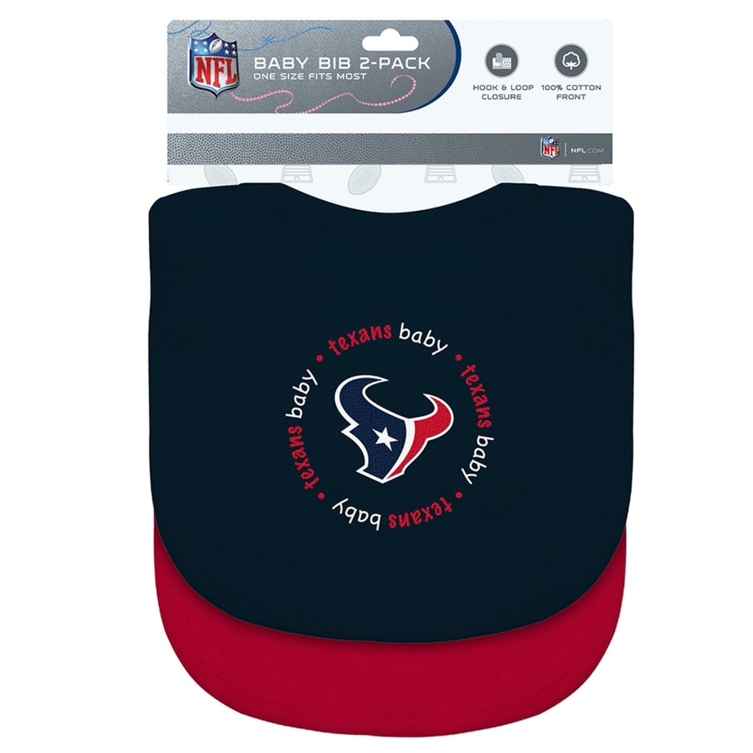 Houston Texans Baby Bibs 2-Pack Cotton Unisex Machine Washable NFL Team Gear Image 2