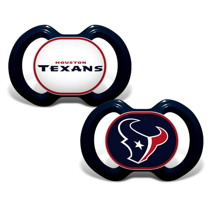 Houston Texans Pacifier 2-Pack Official NFL Baby Soother BPA Free Ages 3 Months+ Image 1