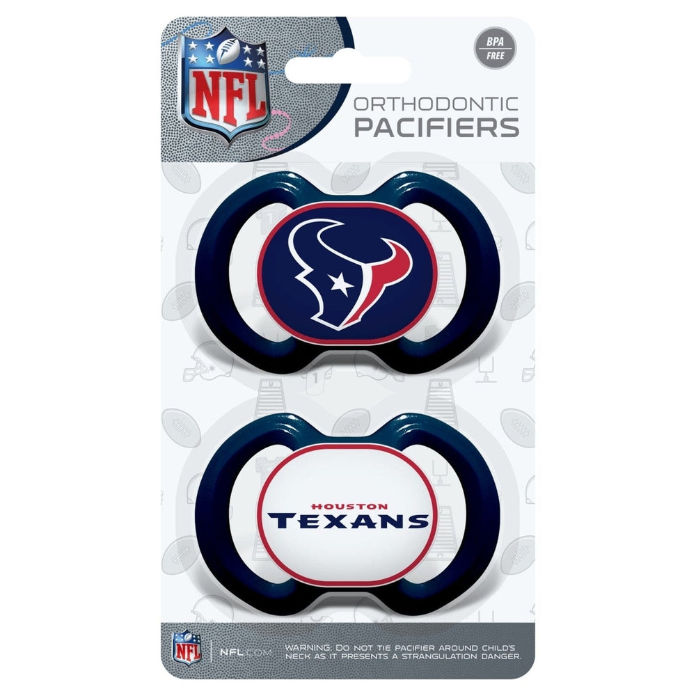 Houston Texans Pacifier 2-Pack Official NFL Baby Soother BPA Free Ages 3 Months+ Image 2