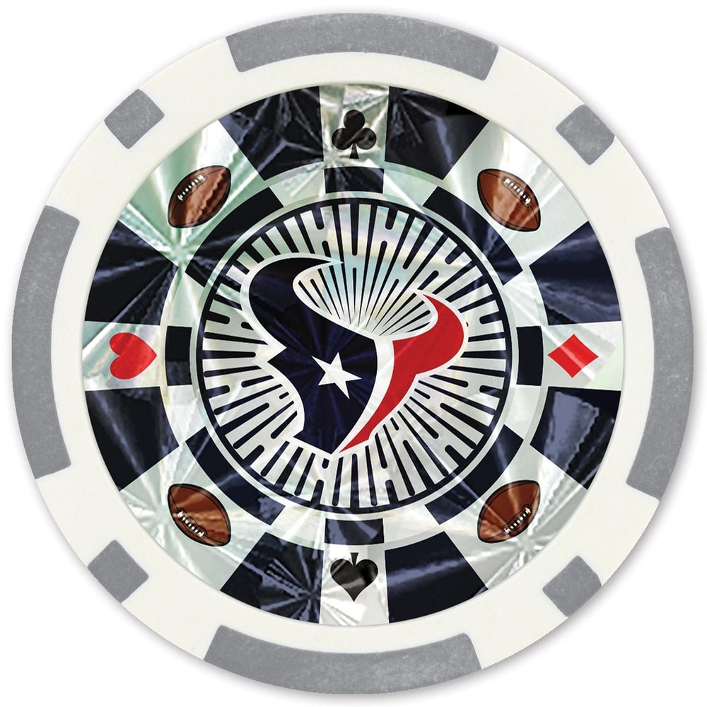 Houston Texans 20 Piece Poker Chips Silver Collectors Edition Casino Set Image 2