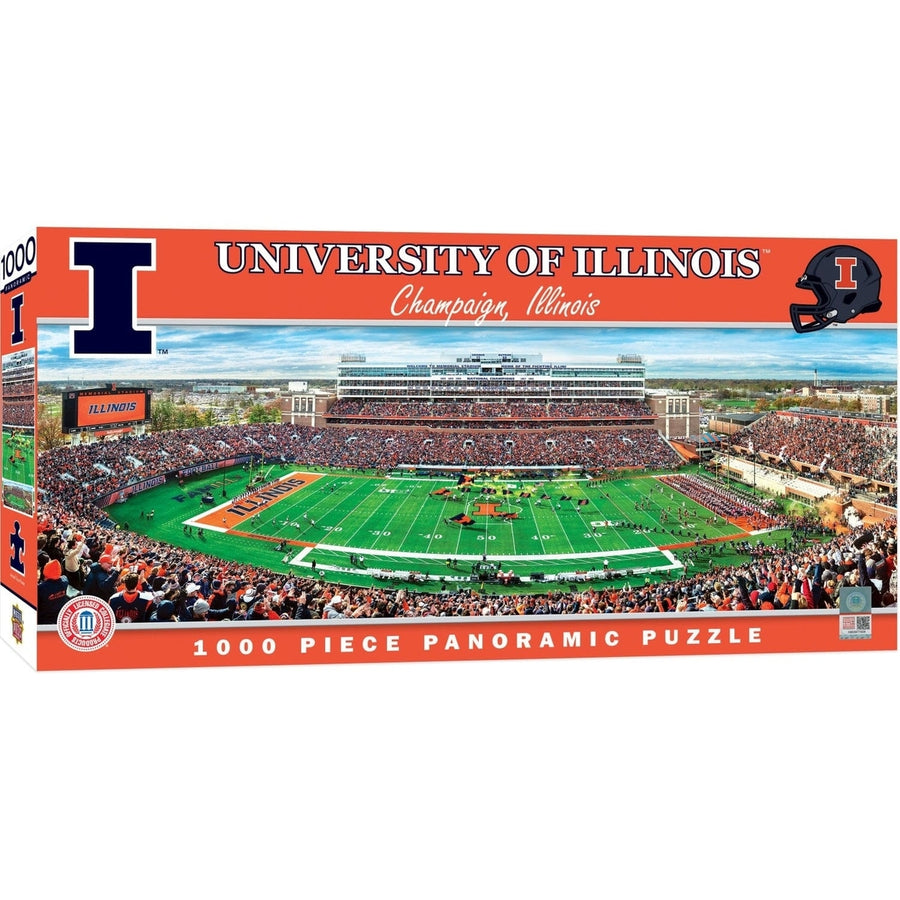 Illinois Fighting Illini 1000 Piece Panoramic Jigsaw Puzzle Recycled Material Image 1