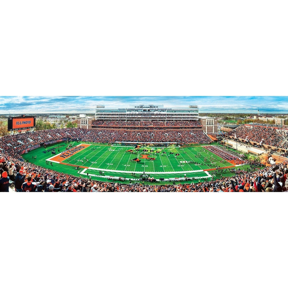 Illinois Fighting Illini 1000 Piece Panoramic Jigsaw Puzzle Recycled Material Image 2