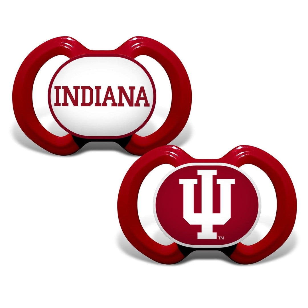 Indiana Hoosiers Pacifier 2-Pack NCAA Team Colors BPA-Free Orthodontic Silicone Image 1