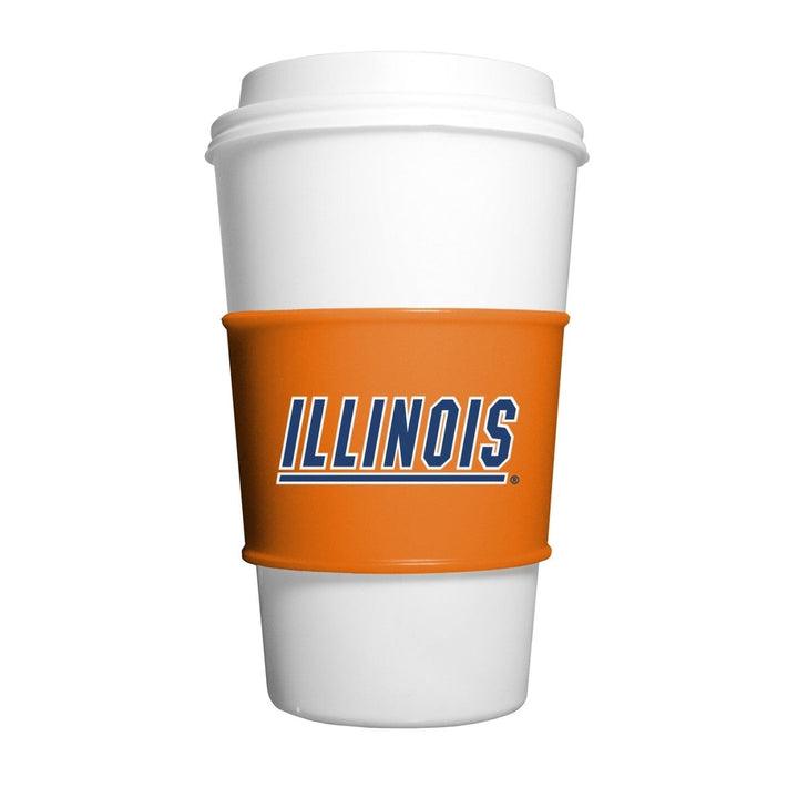 Illinois Fighting Illini Silicone Cup Sleeves Dishwasher Safe Durable Drink Accessory Image 1