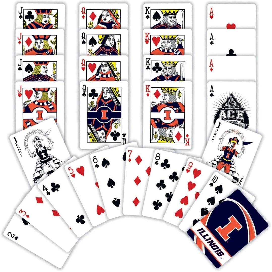 Illinois Fighting Illini Playing Cards NCAA 54 Card Deck Team Logo Design Image 2