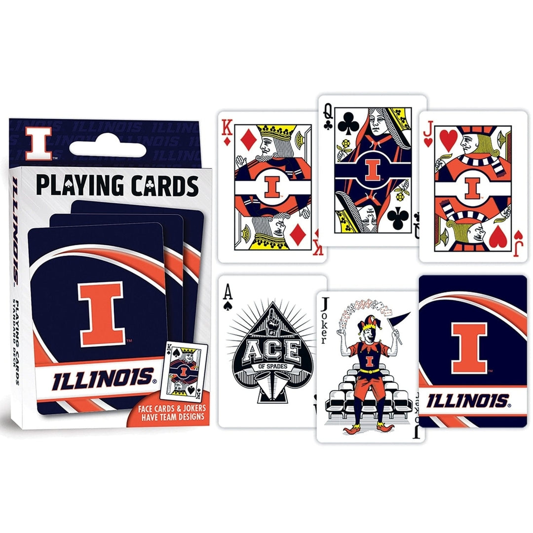 Illinois Fighting Illini Playing Cards NCAA 54 Card Deck Team Logo Design Image 3