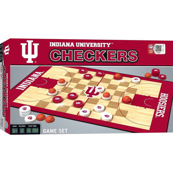 Indiana Hoosiers Checkers Board Game Officially Licensed 24 Pieces 13x21 Inches Image 1