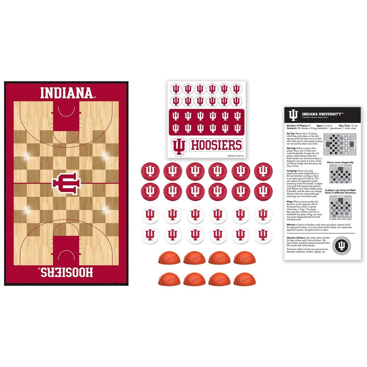 Indiana Hoosiers Checkers Board Game Officially Licensed 24 Pieces 13x21 Inches Image 2