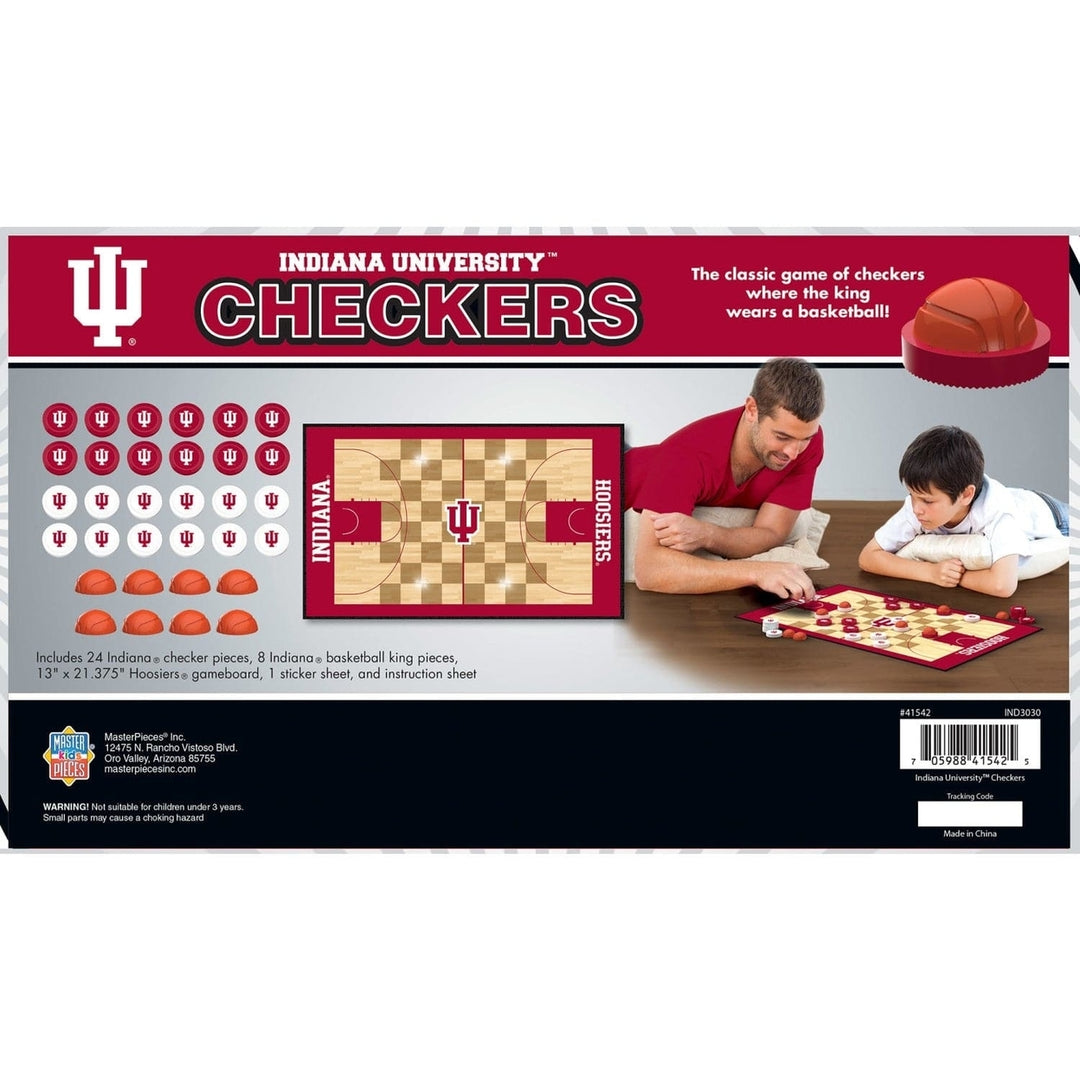 Indiana Hoosiers Checkers Board Game Officially Licensed 24 Pieces 13x21 Inches Image 3