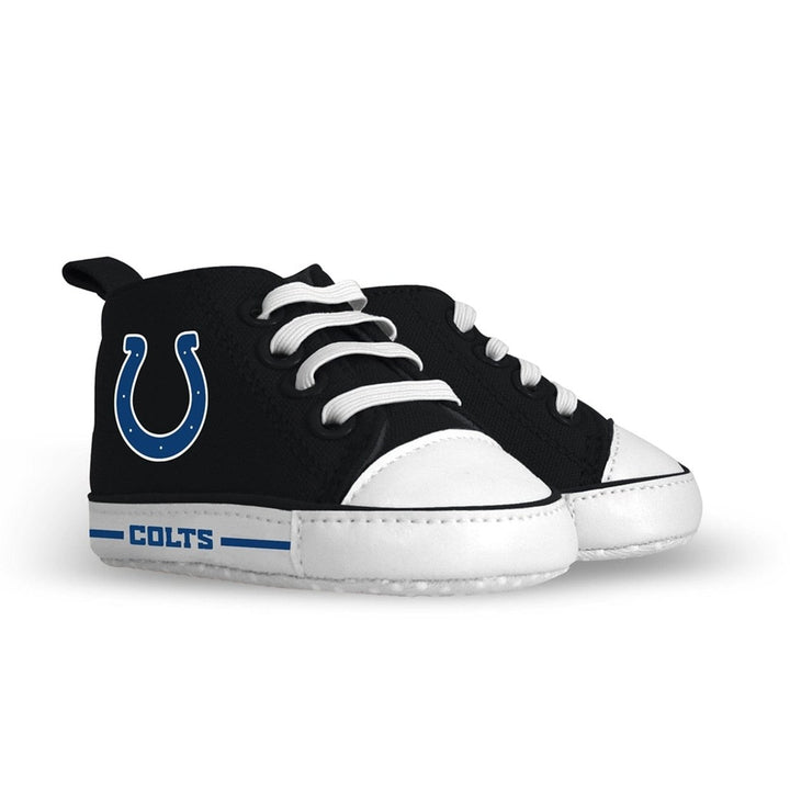 Indianapolis Colts Baby High Top Shoes Unisex Pre-Walkers Soft Fabric Grippers Image 1