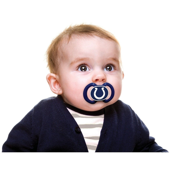 Indianapolis Colts Pacifier 2-Pack BPA-Free Orthodontic Silicone Safe for Infants Image 4