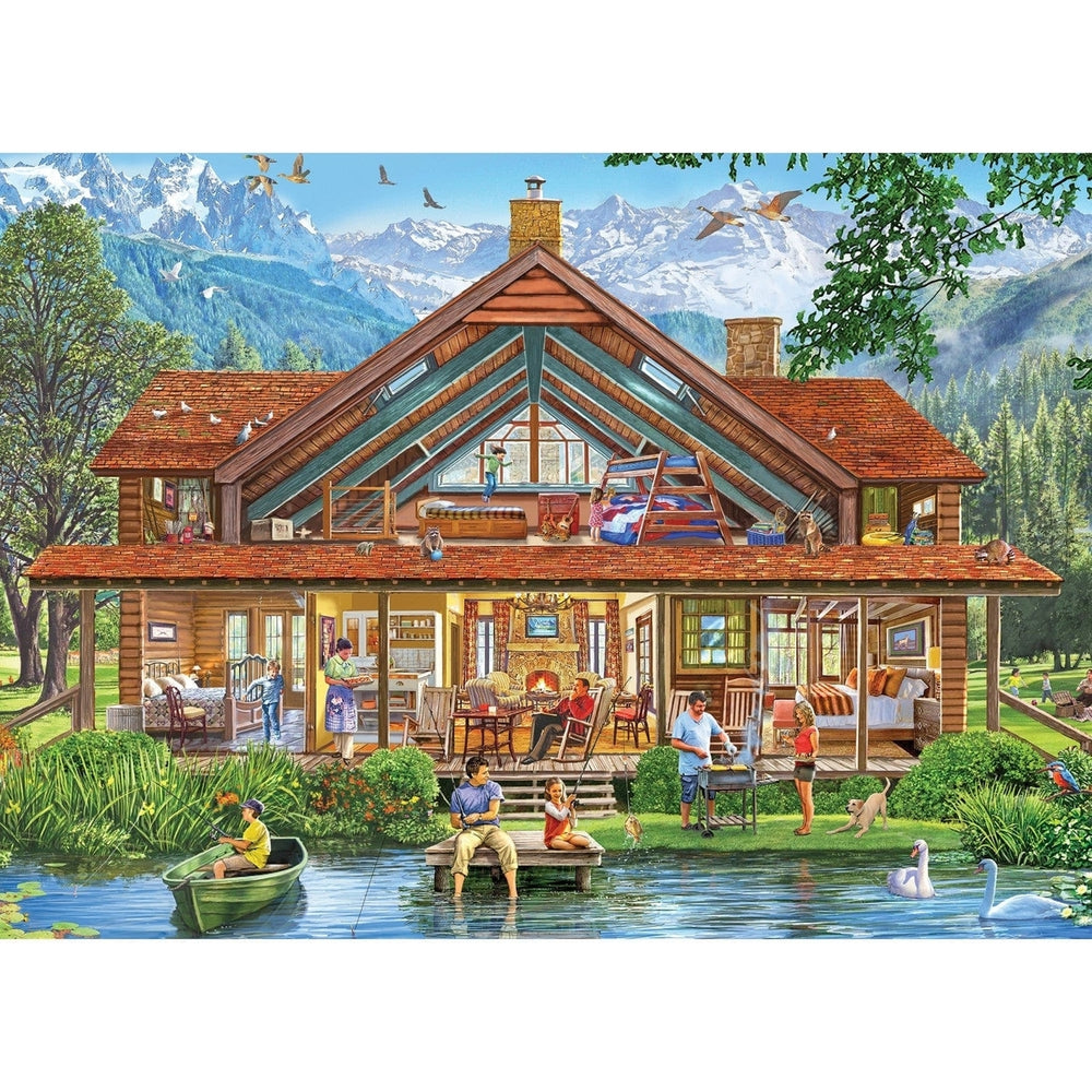 MasterPieces Inside Out Camping Lodge 1000 Piece Jigsaw Puzzle 26.75x19.25 inch Image 2