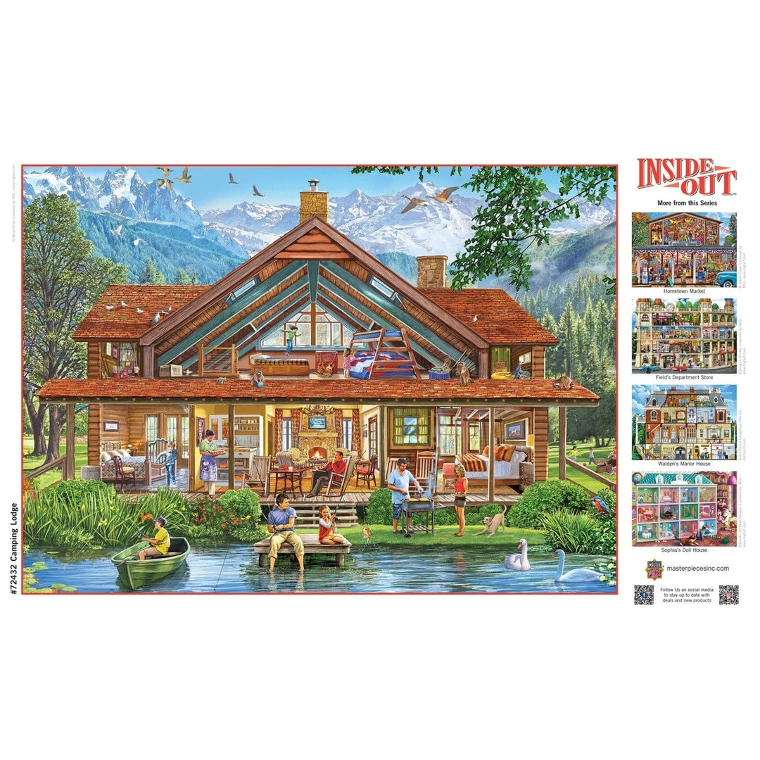 MasterPieces Inside Out Camping Lodge 1000 Piece Jigsaw Puzzle 26.75x19.25 inch Image 4