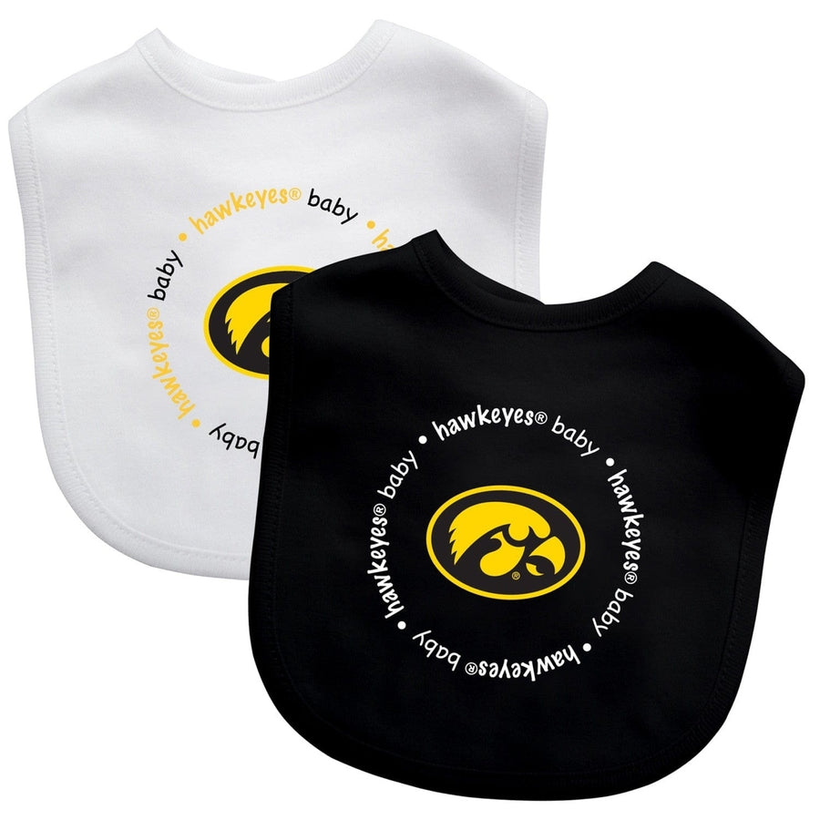 Iowa Hawkeyes Baby Bibs 2-Pack Cotton Embroidered Team Logo Unisex Infant Image 1