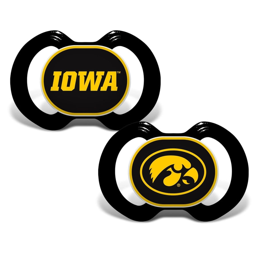 Iowa Hawkeyes Pacifier 2-Pack BPA-Free Orthodontic Silicone Infant 3 Months+ Image 1