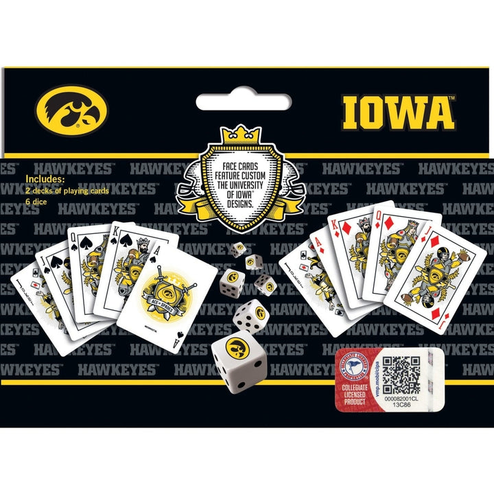 Iowa Hawkeyes 2-Pack Playing Cards Dice Set Officially Licensed NCAA Gear Image 3