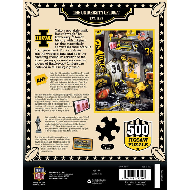 Iowa Hawkeyes 500 Piece Jigsaw Puzzle College Football Memorabilia Eco-Friendly Image 3