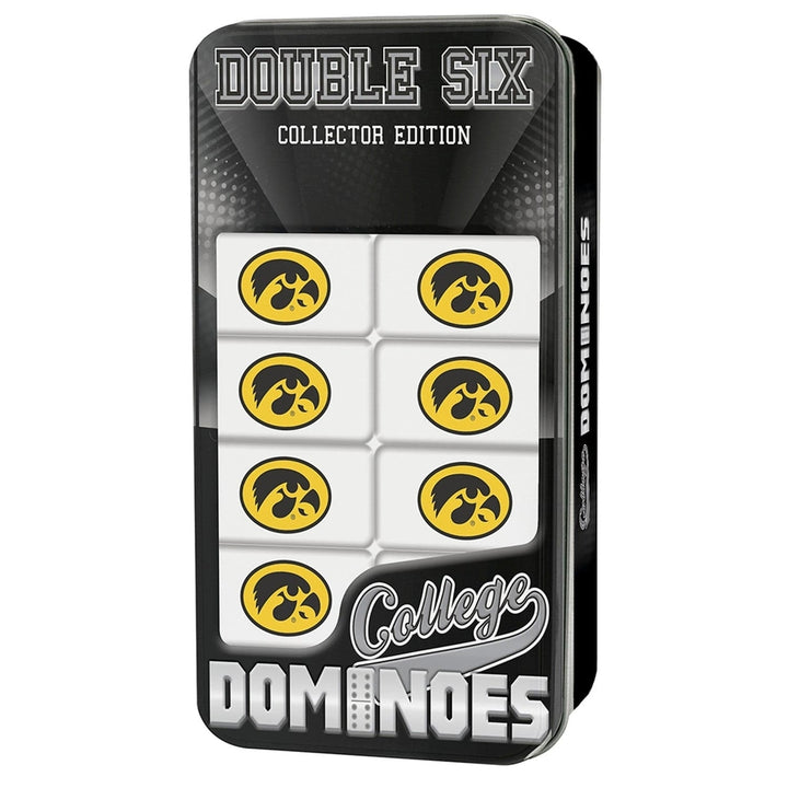 Iowa Hawkeyes Dominoes Set Double-Sixes Official NCAA Team Logo Collectible Tin Image 1