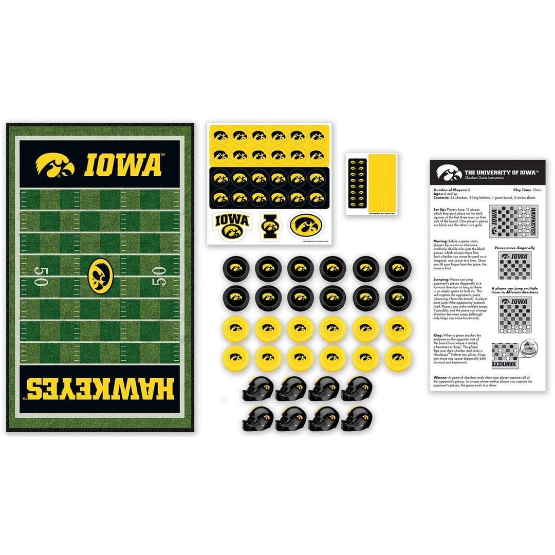 Iowa Hawkeyes Checkers Board Game NCAA MasterPieces 13x21.375 inches Classic Image 2