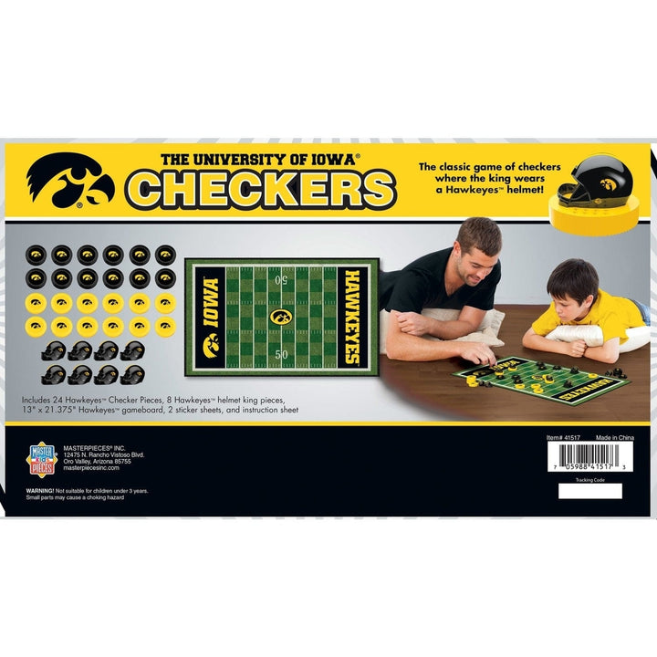 Iowa Hawkeyes Checkers Board Game NCAA MasterPieces 13x21.375 inches Classic Image 3