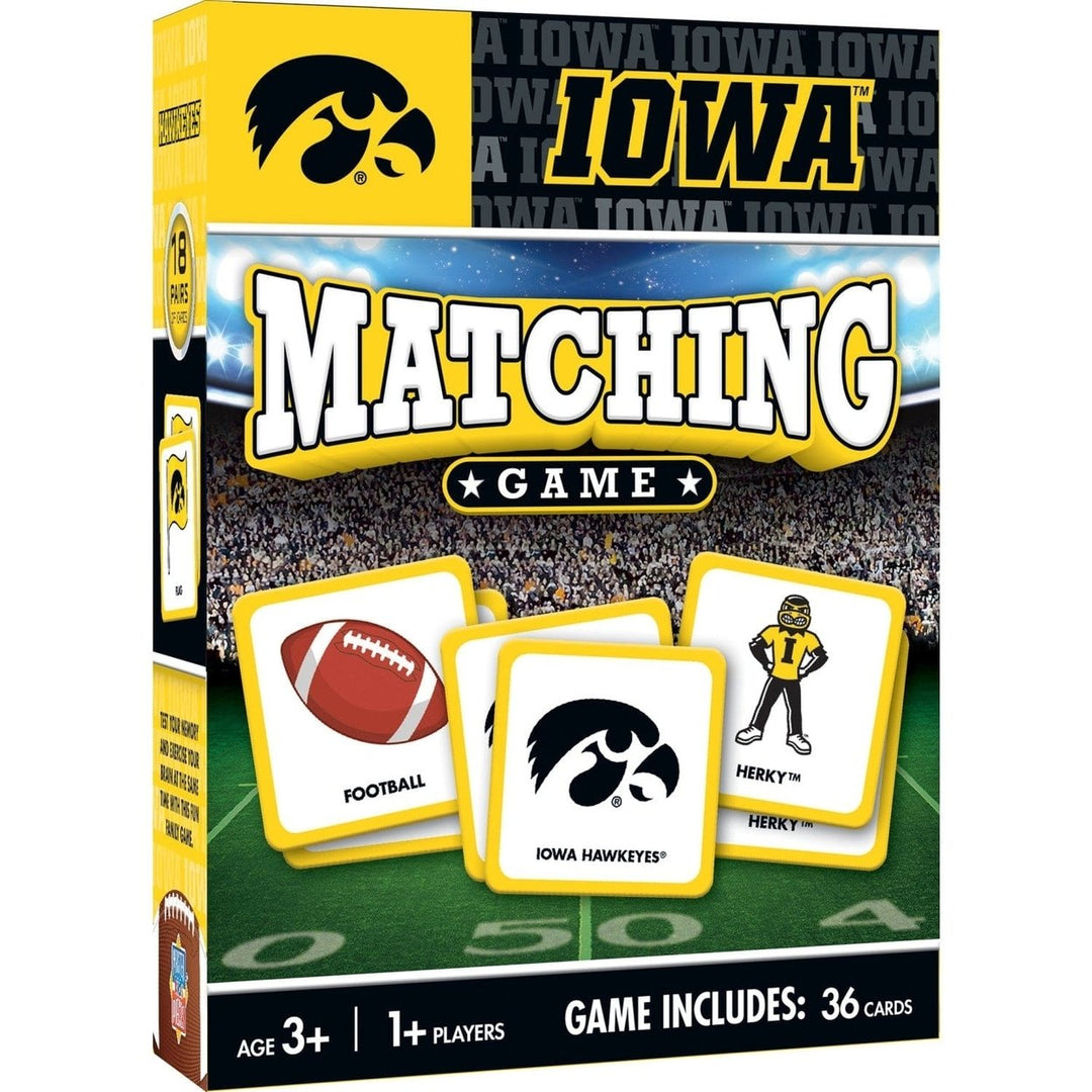 Iowa Hawkeyes NCAA Matching Game Family Fun Memory Card Game Durable Quality Image 1