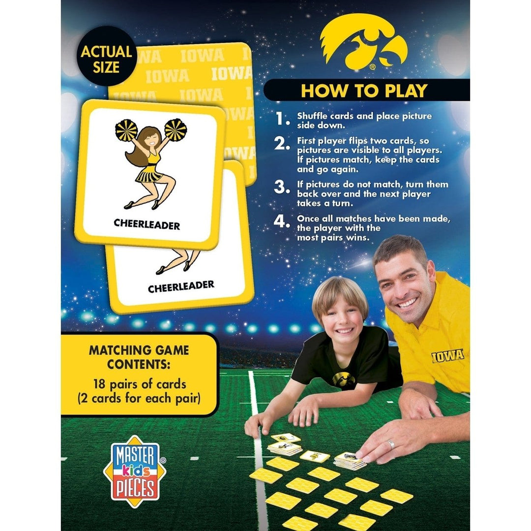 Iowa Hawkeyes NCAA Matching Game Family Fun Memory Card Game Durable Quality Image 3