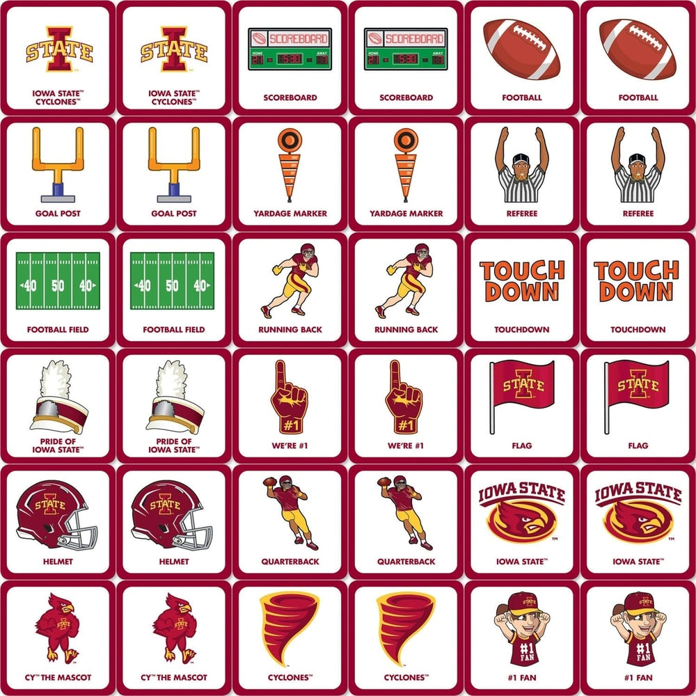 Iowa State Cyclones Matching Game NCAA Memory Cards Family Fun 18 Pairs Image 2