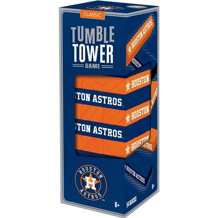 Houston Astros Wooden Tumble Tower Game 54 Team Blocks Classic Fun Family Play Image 1