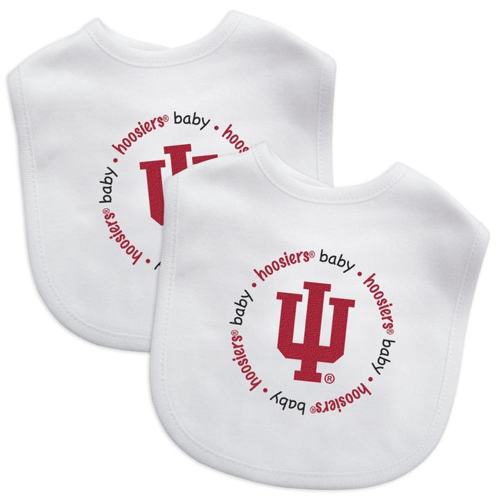 Indiana Hoosiers Baby Bibs 2-Pack Cotton Front Polyester Back Unisex Infant Gear Image 1