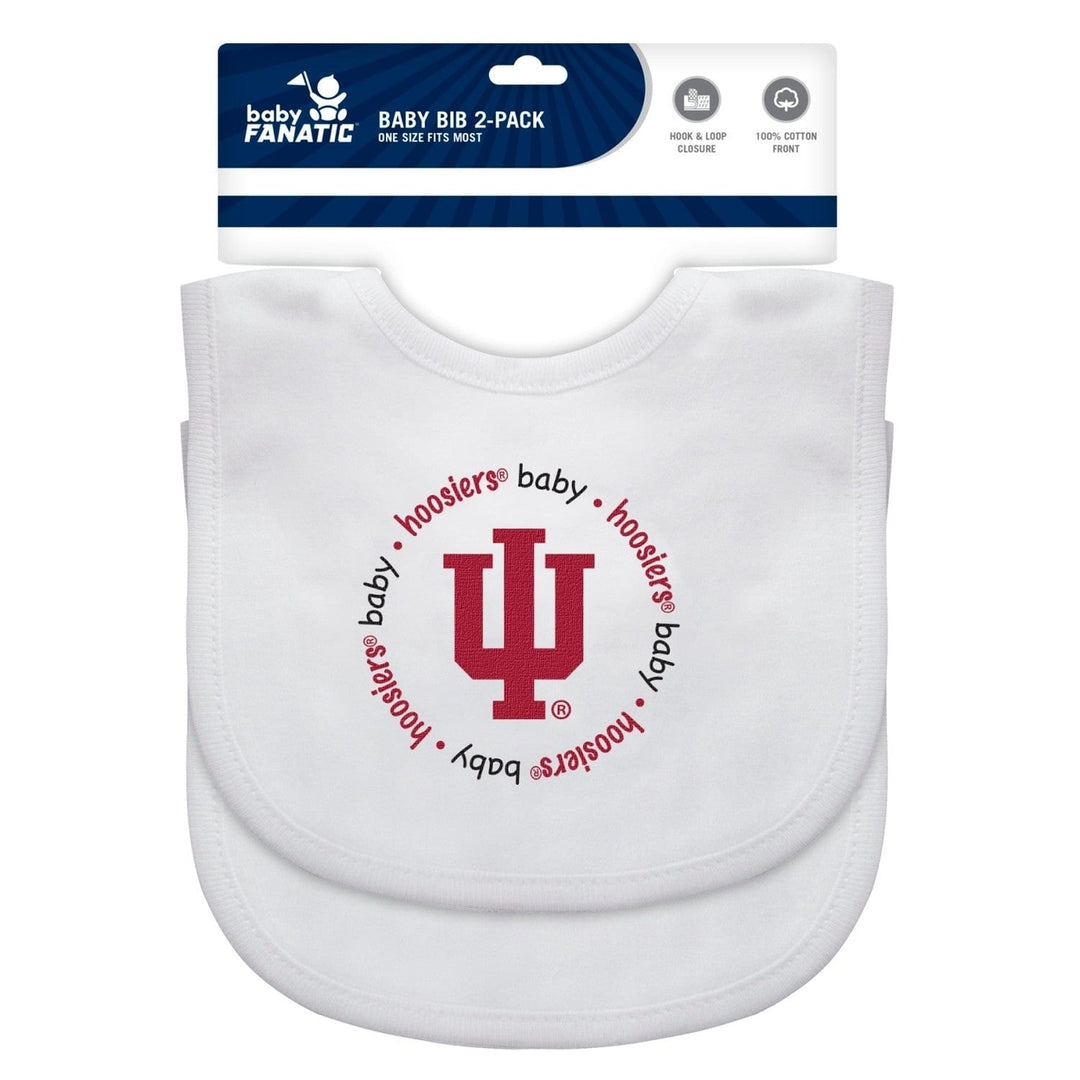 Indiana Hoosiers Baby Bibs 2-Pack Cotton Front Polyester Back Unisex Infant Gear Image 2