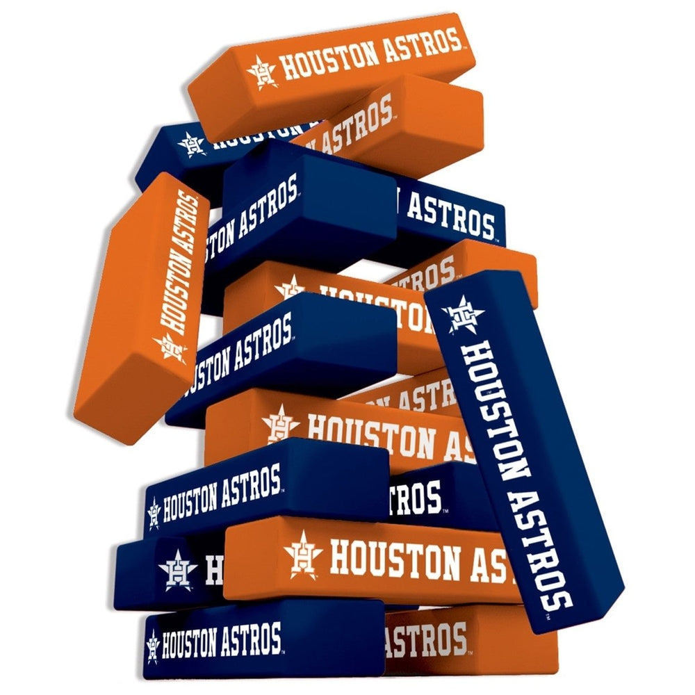 Houston Astros Wooden Tumble Tower Game 54 Team Blocks Classic Fun Family Play Image 2