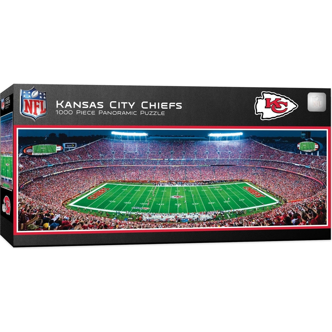 Kansas City Chiefs 1000 Piece Jigsaw Puzzle Panoramic Arrowhead Stadium 13x39 Image 1