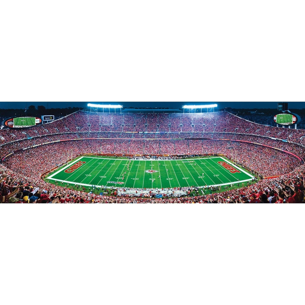 Kansas City Chiefs 1000 Piece Jigsaw Puzzle Panoramic Arrowhead Stadium 13x39 Image 2