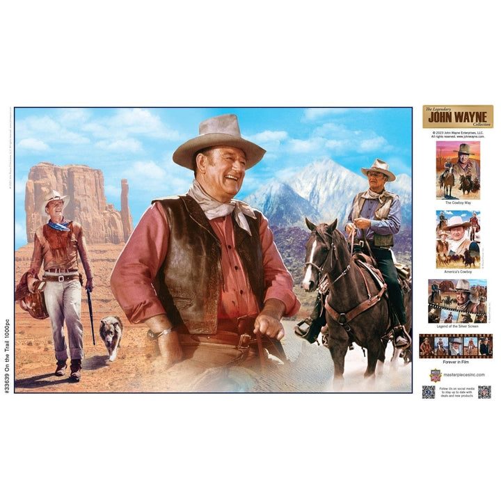 John Wayne 1000 Piece Jigsaw Puzzle On the Trail 13x39 Made in USA Recycled Image 4