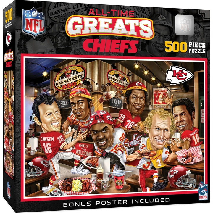 Kansas City Chiefs 500 Piece Jigsaw Puzzle NFL Players 15x21 Recycled Material Image 1