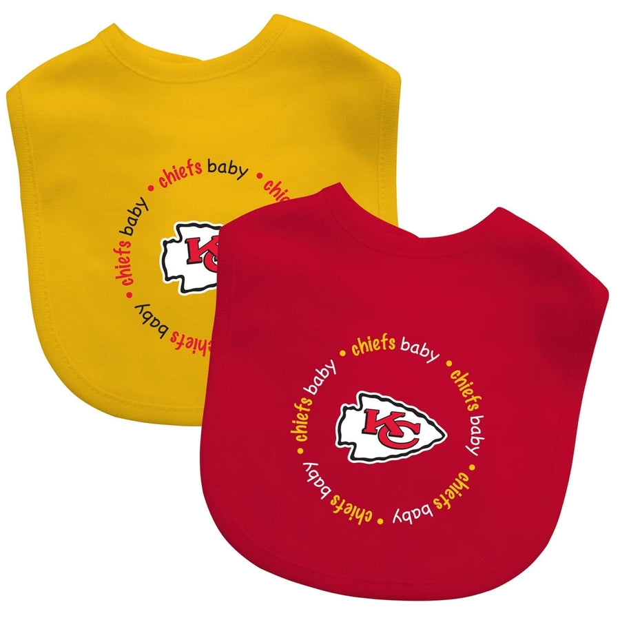 Kansas City Chiefs Baby Bibs 2-Pack Cotton Polyester Team Logo Infant Wear Image 1