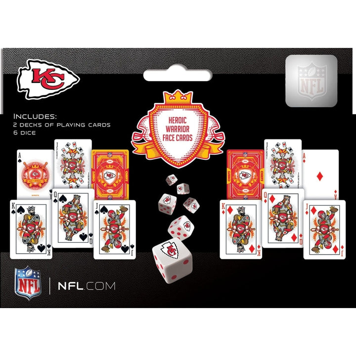 Kansas City Chiefs 2-Pack Playing Cards and Dice Set Official NFL Merchandise Image 3