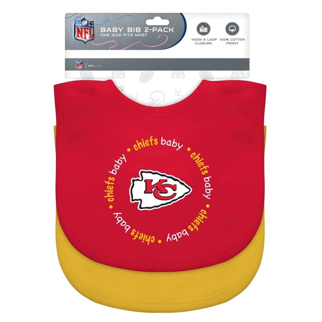 Kansas City Chiefs Baby Bibs 2-Pack Cotton Polyester Team Logo Infant Wear Image 2