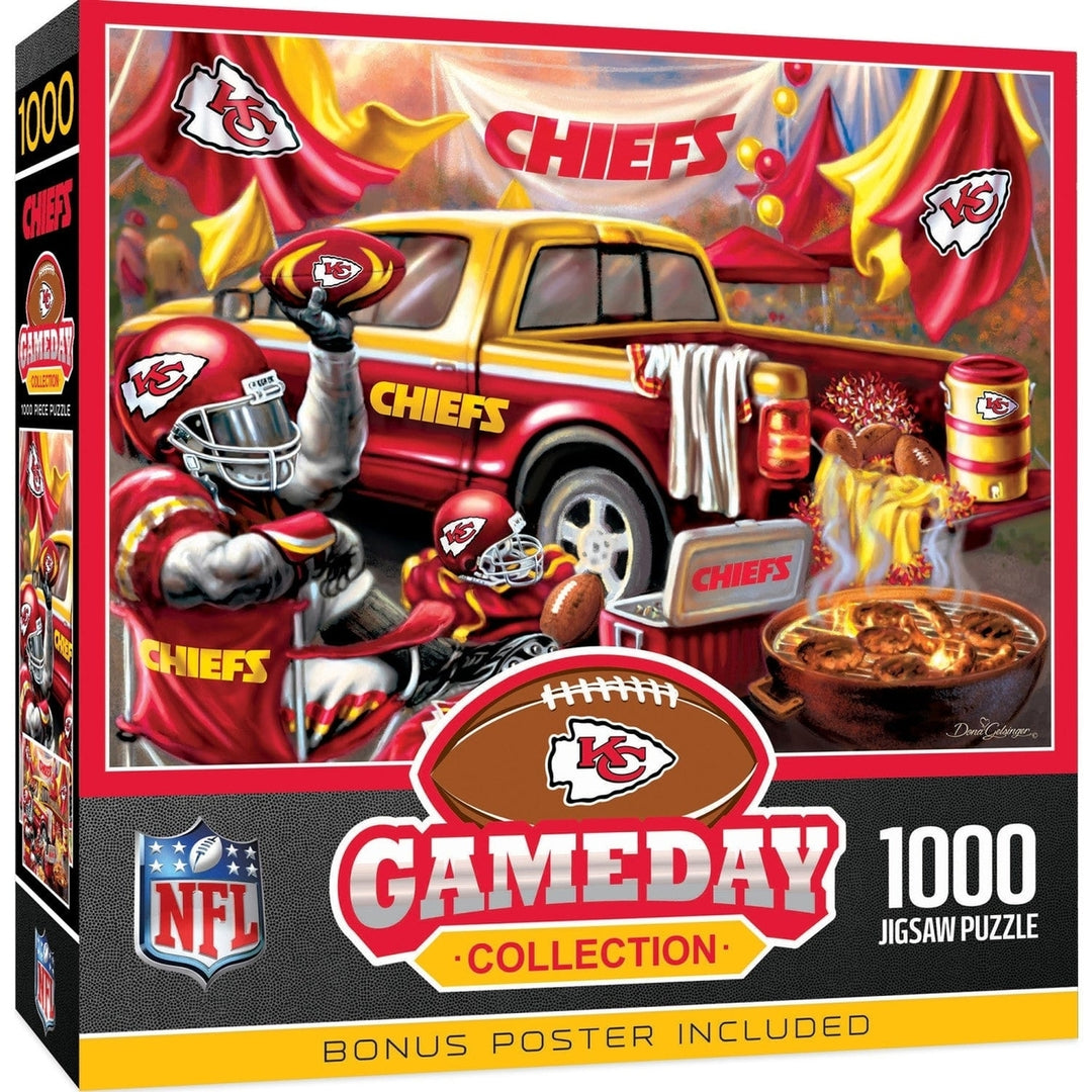 Kansas City Chiefs 1000 Piece Gameday Jigsaw Puzzle 19.25x26.75 Recycled Material Image 1