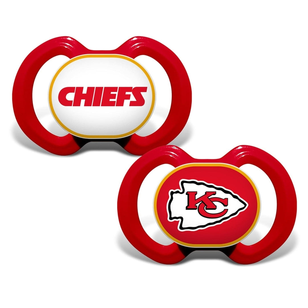 Kansas City Chiefs Pacifier 2-Pack BPA-Free Silicone Infants 3 Months+ Image 1